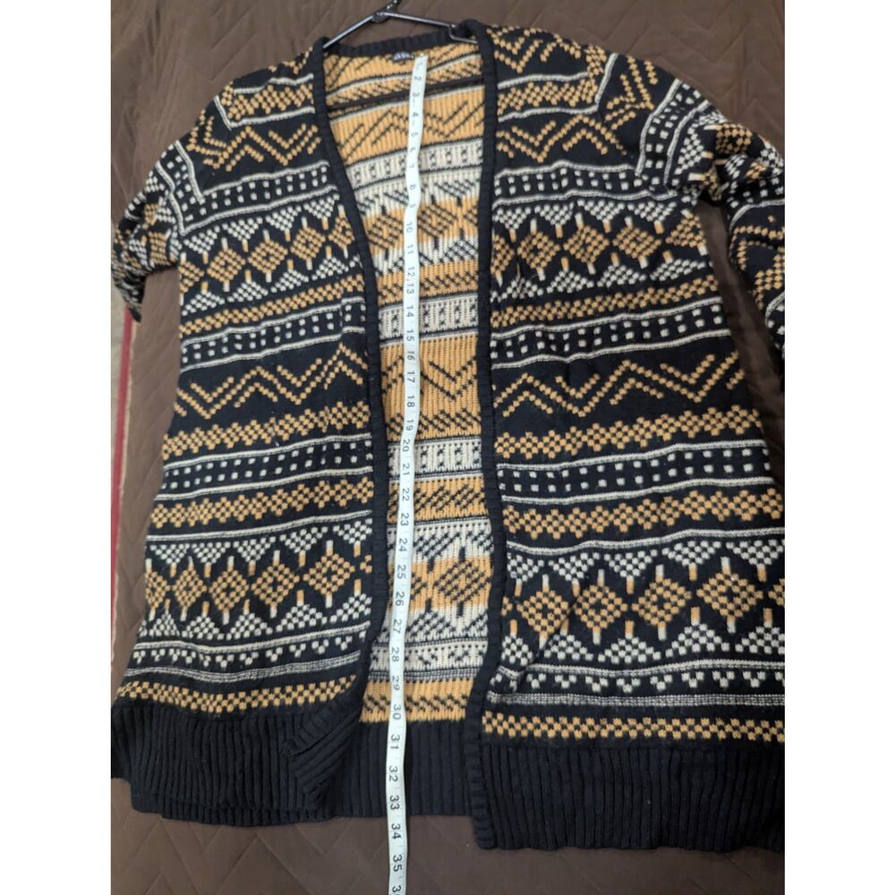 Rustic Pattered Neutral Colored Open Duster Lengt… - image 7